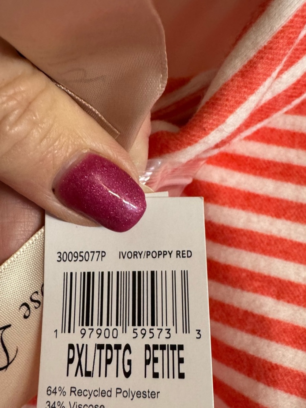 NWT RET: $78 Philosophy Poppy Red/Ivory Striped Button-Down Shirt XL/PET #CL - Picture 11 of 12